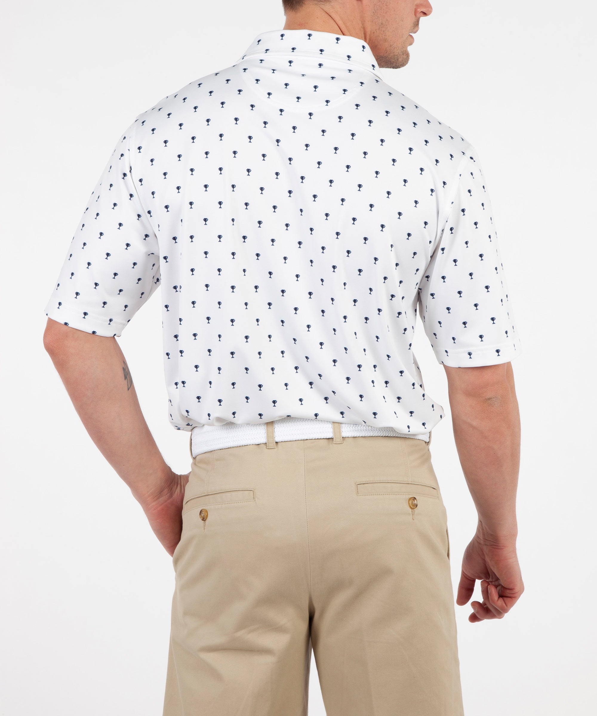 Performance Trophy Print Short Sleeve Polo Shirt