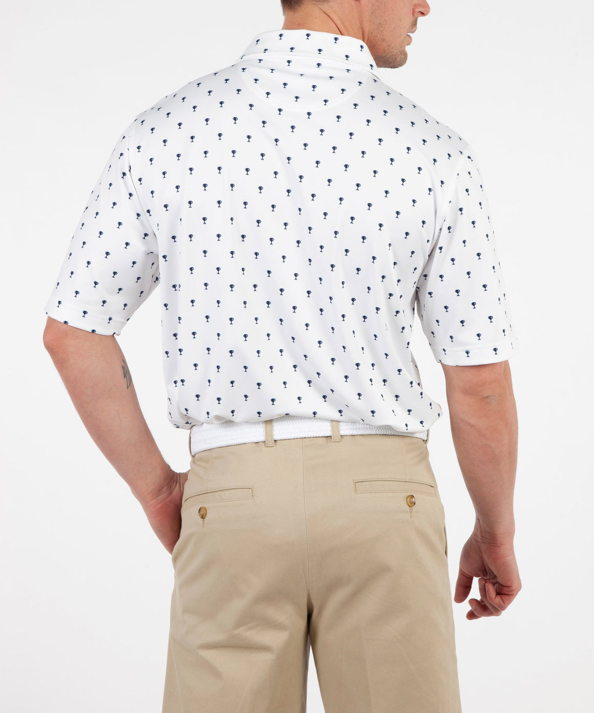 Performance Trophy Print Short Sleeve Polo Shirt