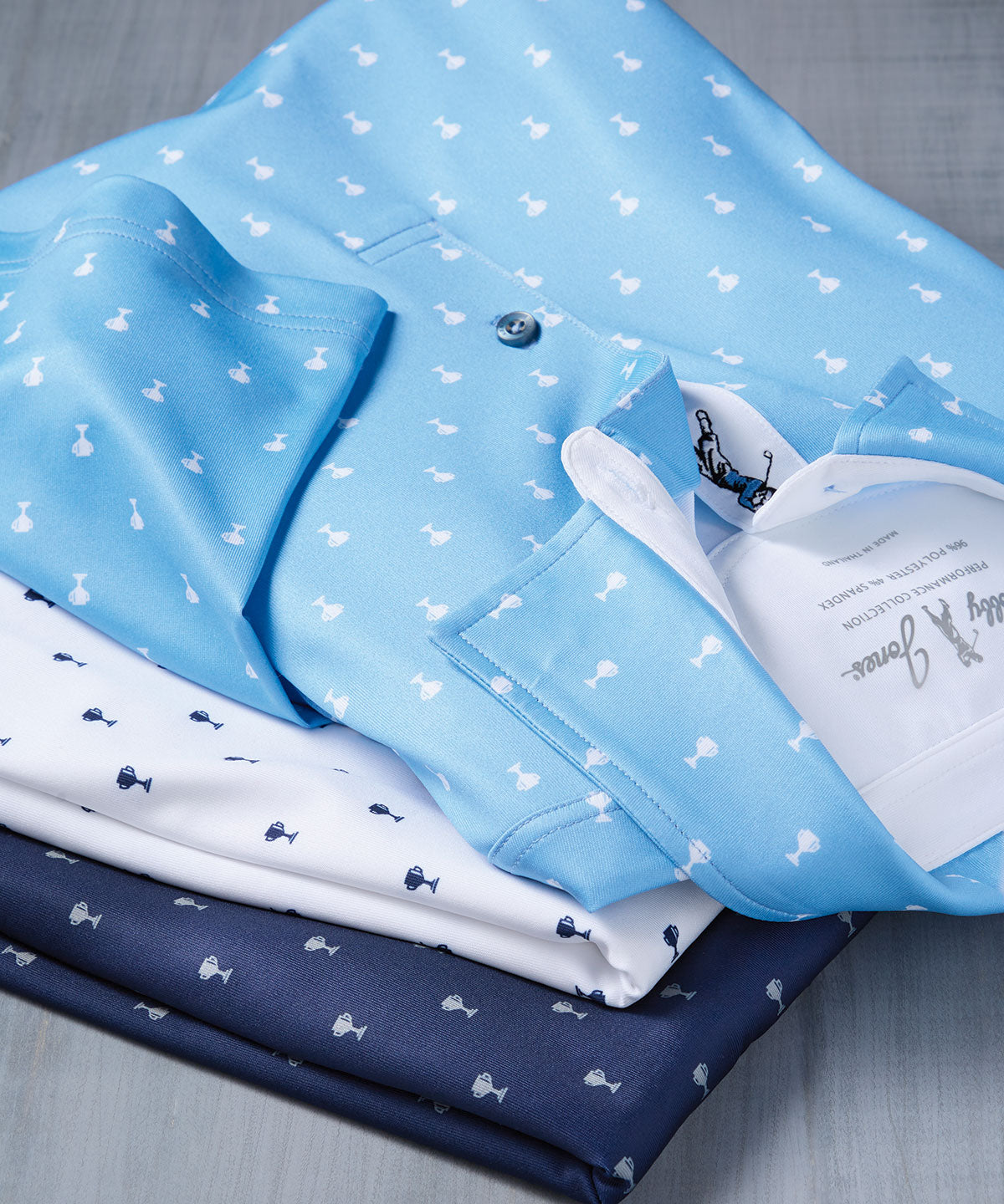 Performance Trophy Print Short Sleeve Polo Shirt