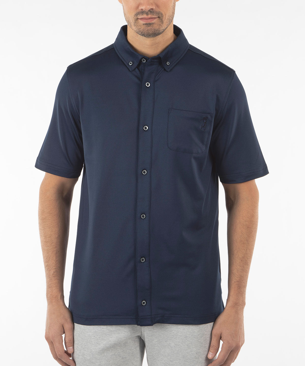 Performance Brushed-Back Stretch Jersey Cabana Sport Shirt