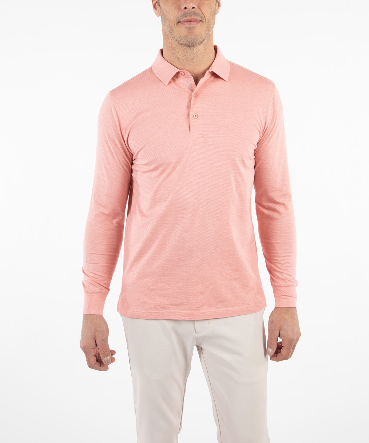 Liquid Stretch Cotton Long-Sleeve Polo Shirt