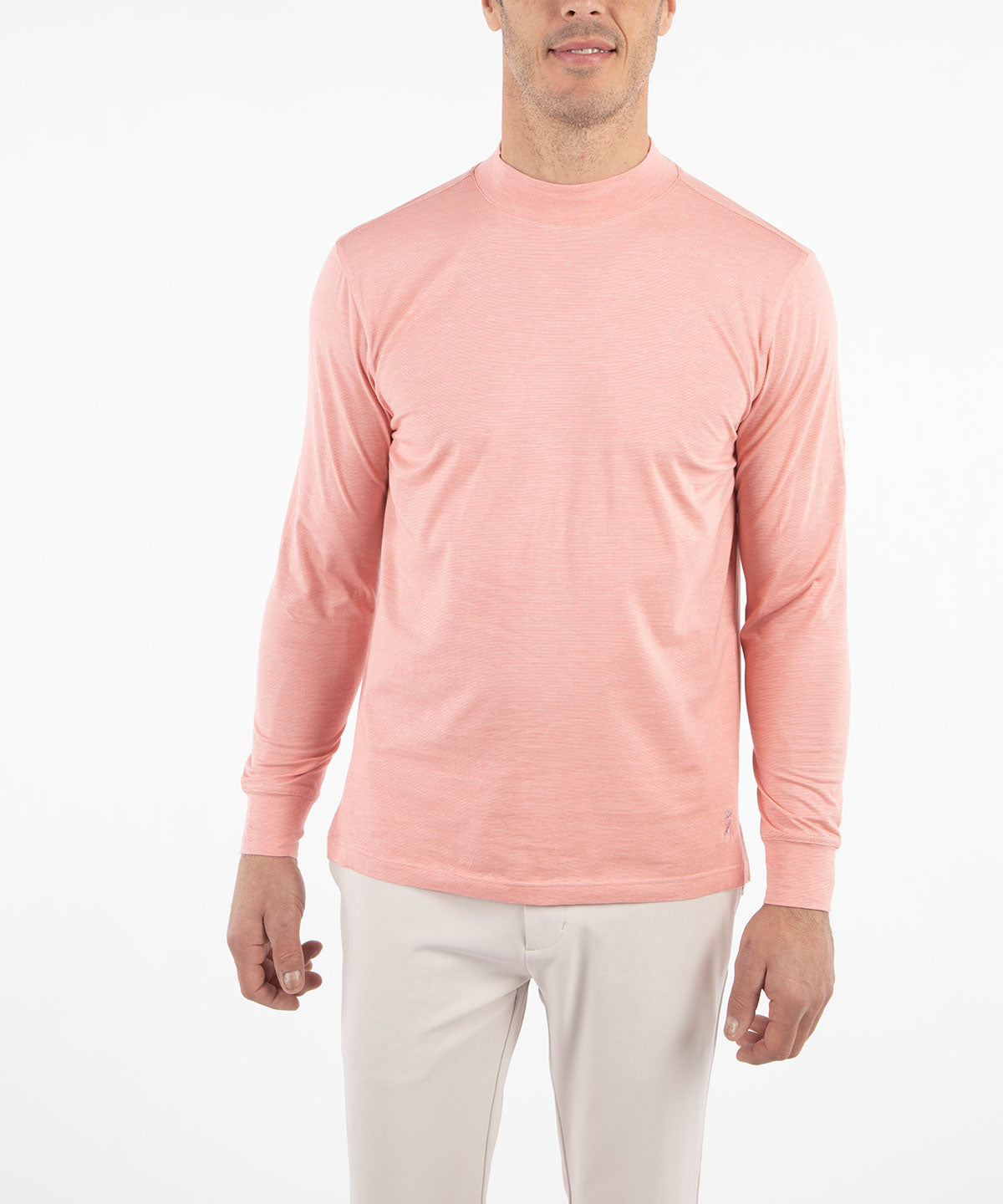 Liquid Stretch Cotton Long-Sleeve Mock Neck Shirt