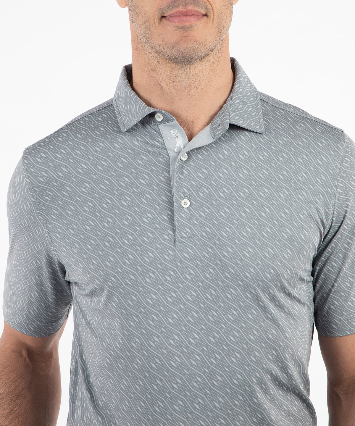 Performance Jersey Tonal Argyle Print Polo