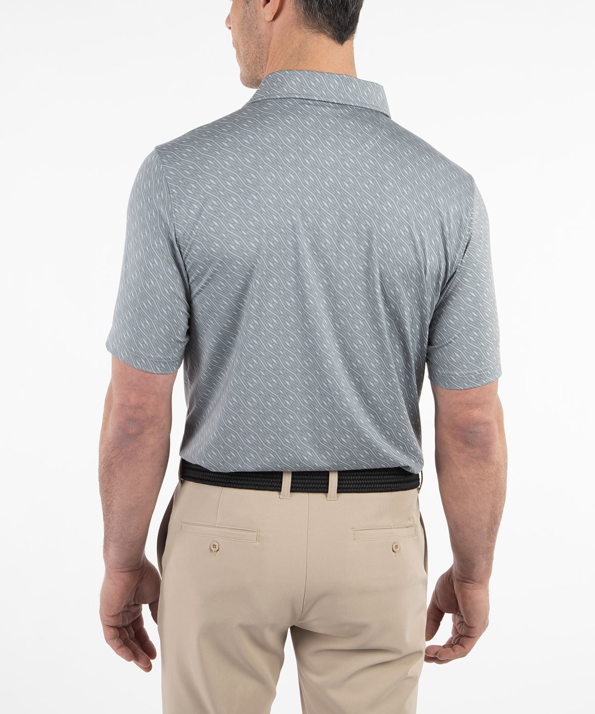 Performance Jersey Tonal Argyle Print Polo