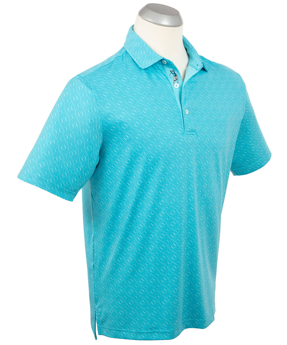 Performance Jersey Tonal Argyle Print Polo