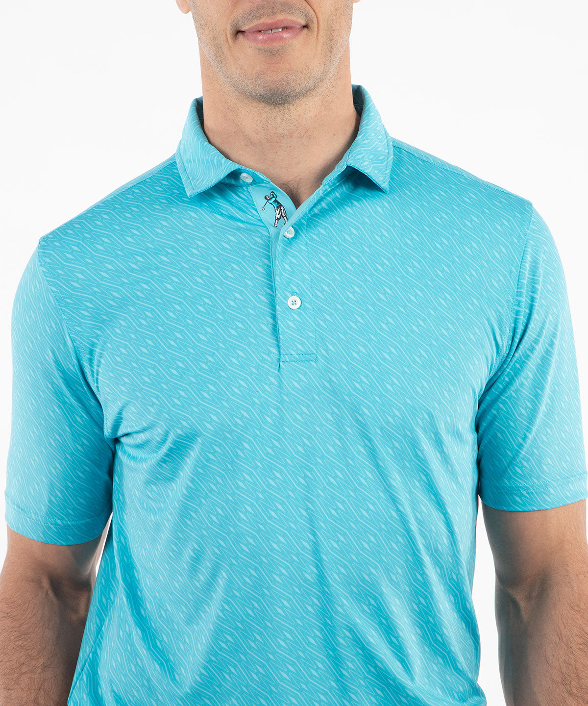 Performance Jersey Tonal Argyle Print Polo