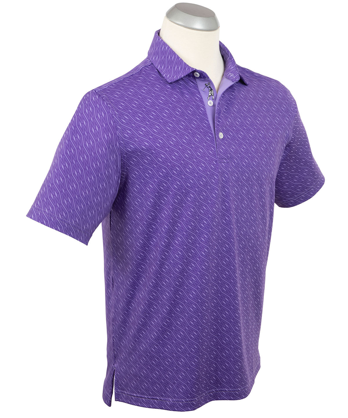 Performance Jersey Tonal Argyle Print Polo