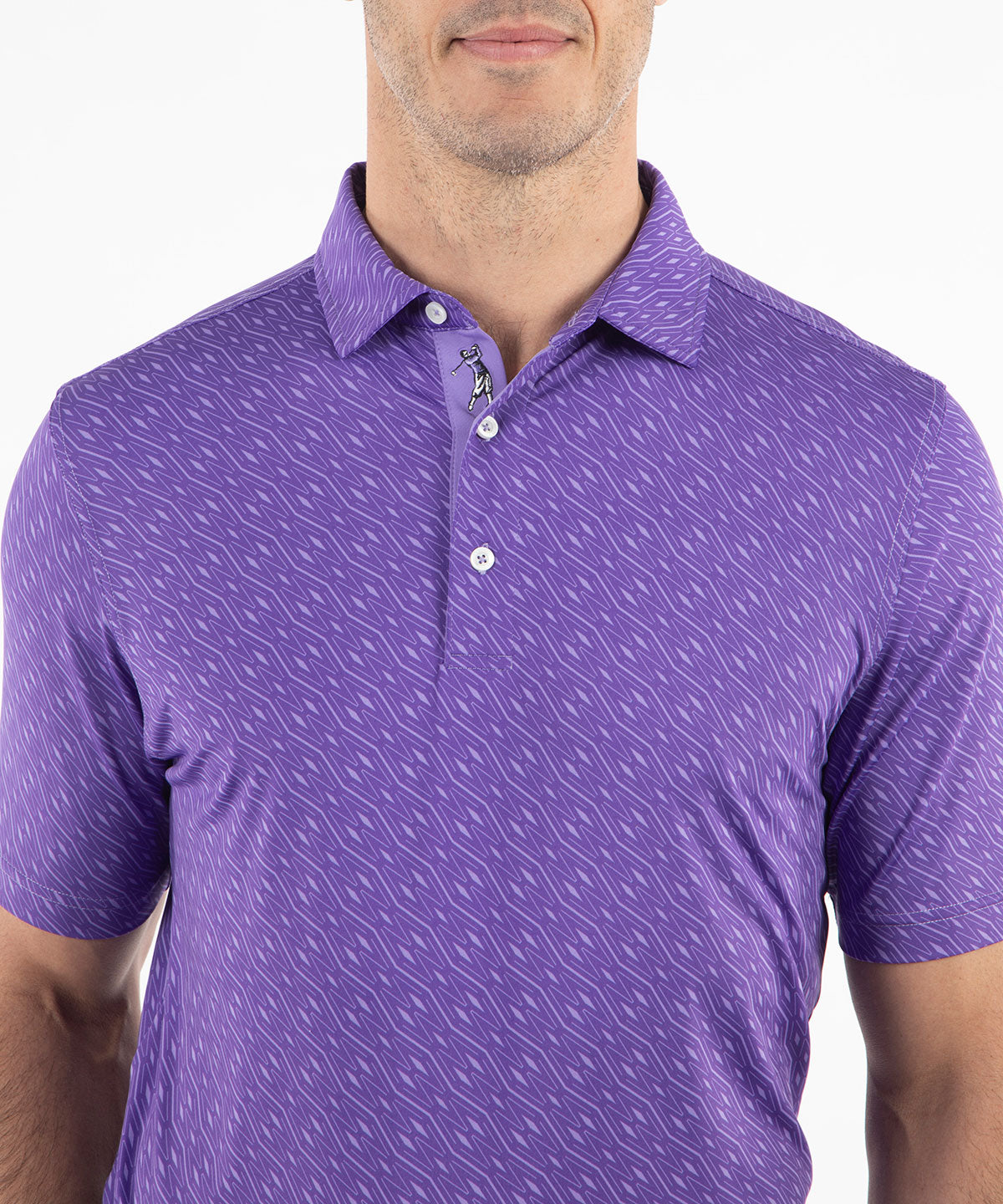 Performance Jersey Tonal Argyle Print Polo