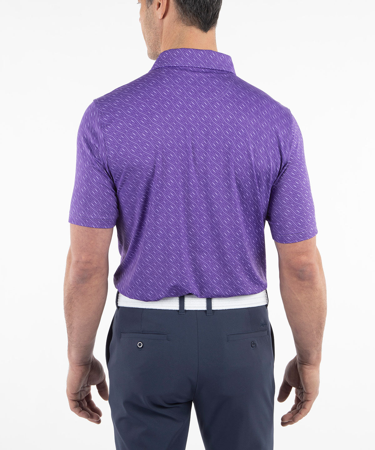 Performance Jersey Tonal Argyle Print Polo