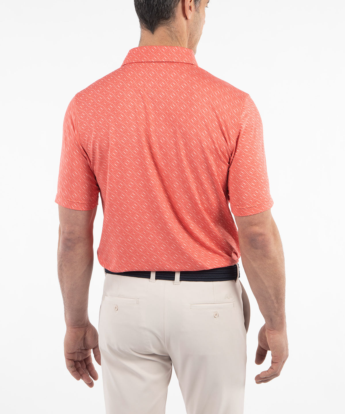 Performance Jersey Tonal Argyle Print Polo