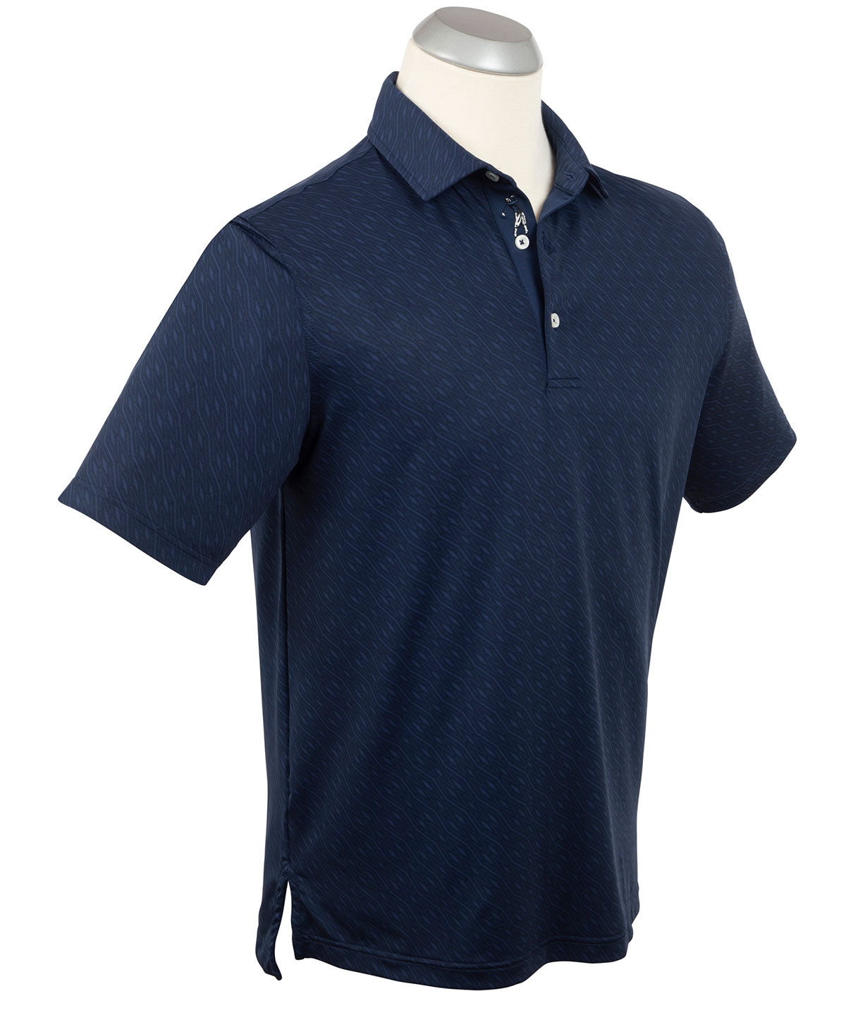 Performance Jersey Tonal Argyle Print Polo