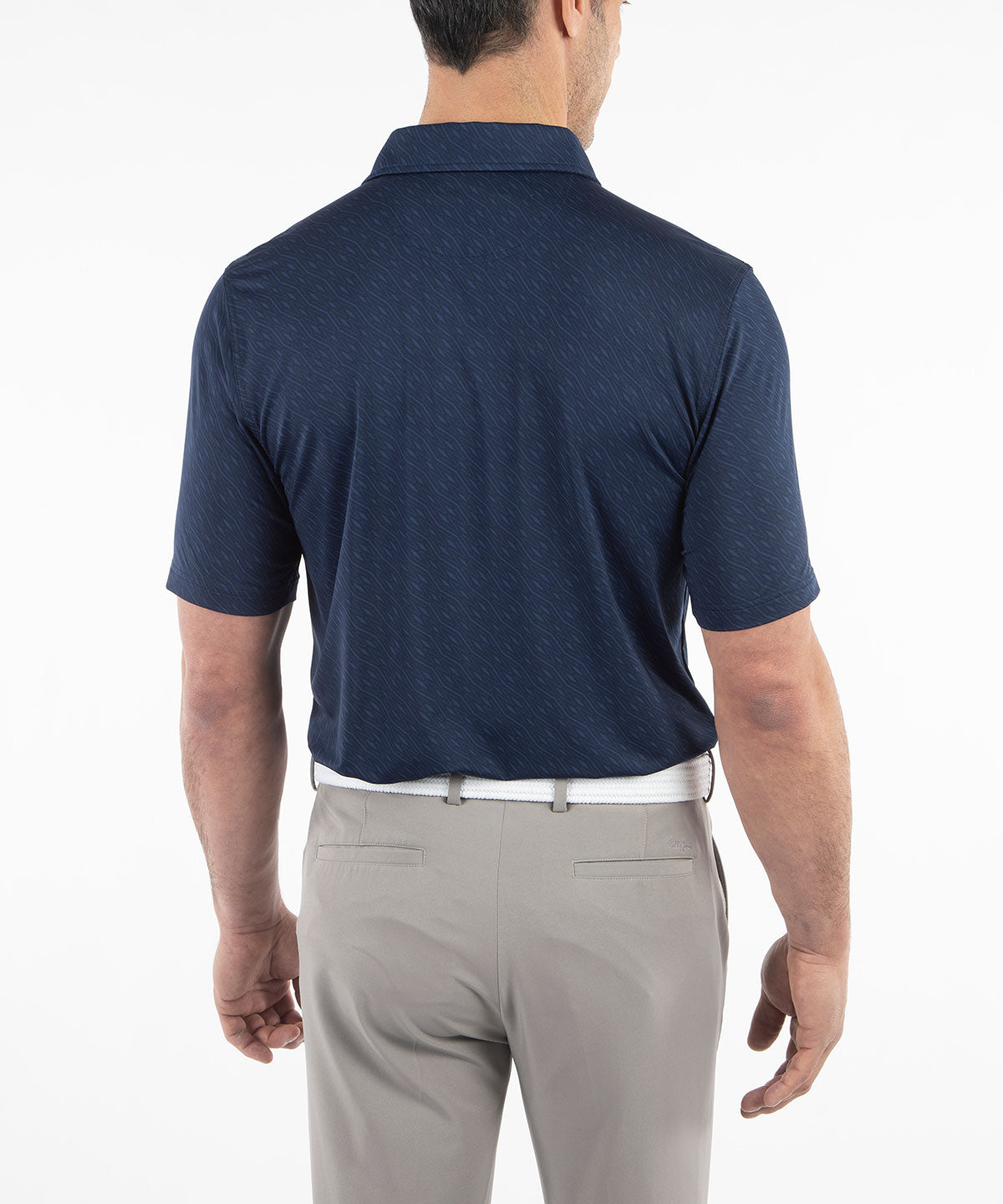 Performance Jersey Tonal Argyle Print Polo