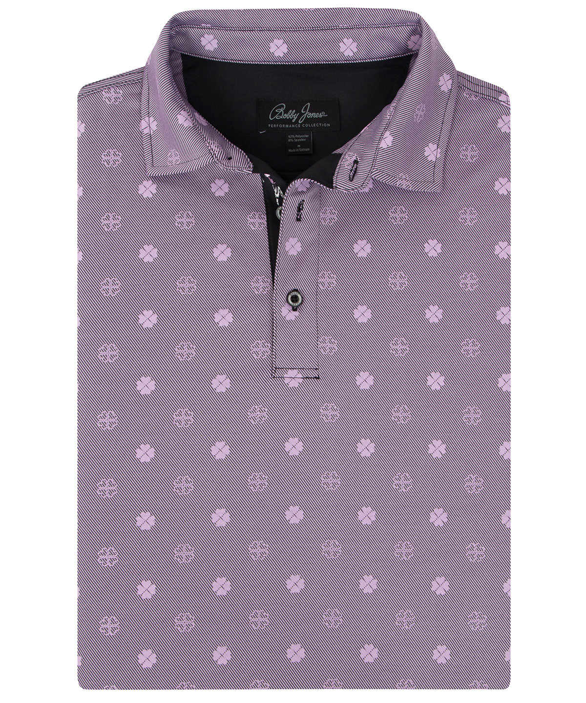 Performance Jersey Twill Clover Print Polo