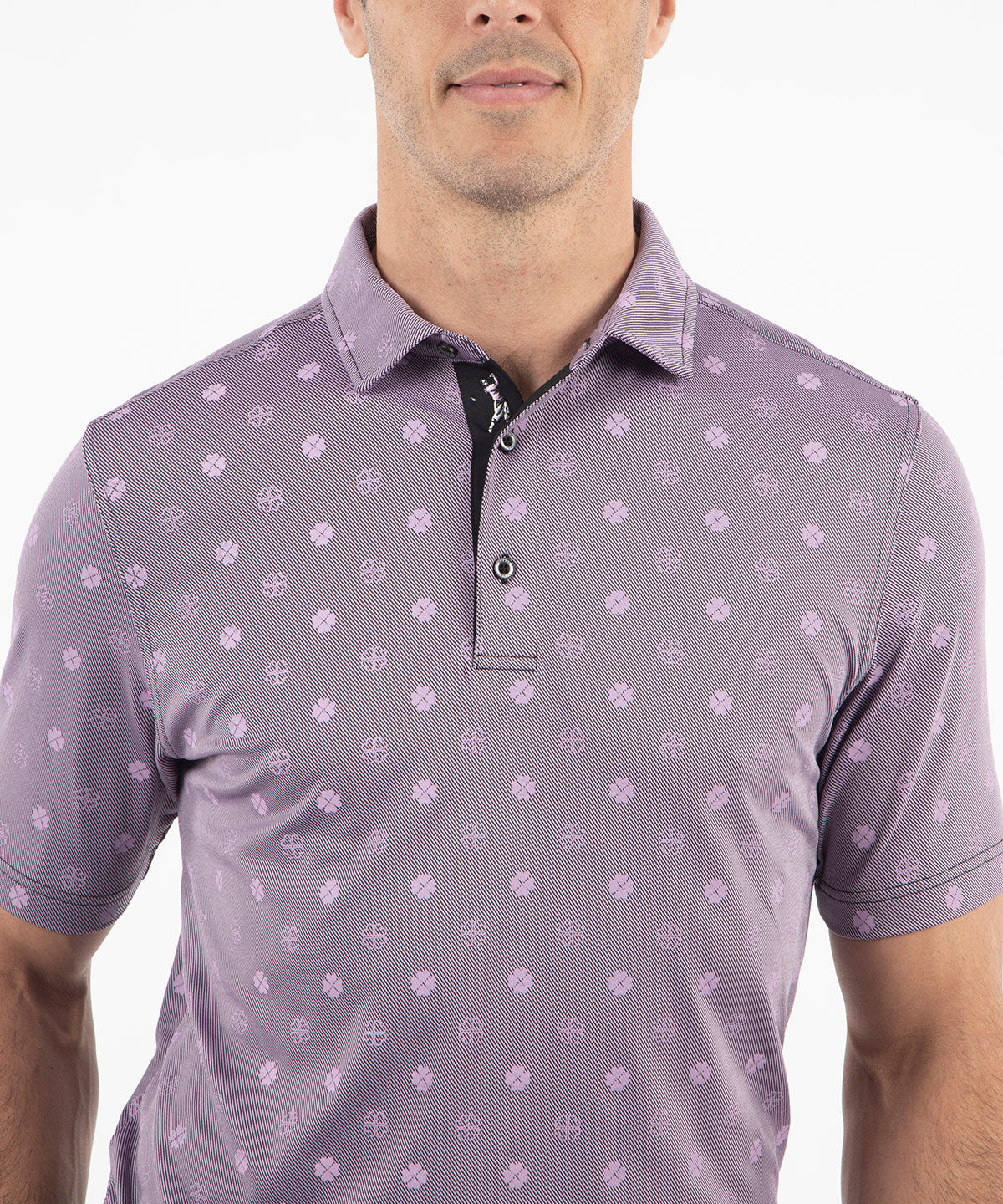 Performance Jersey Twill Clover Print Polo