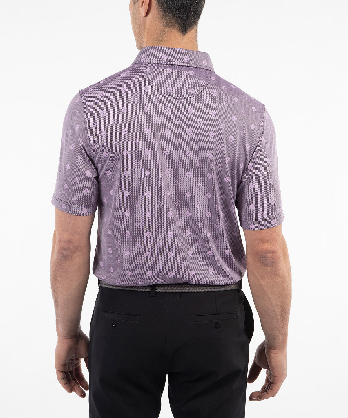 Performance Jersey Twill Clover Print Polo