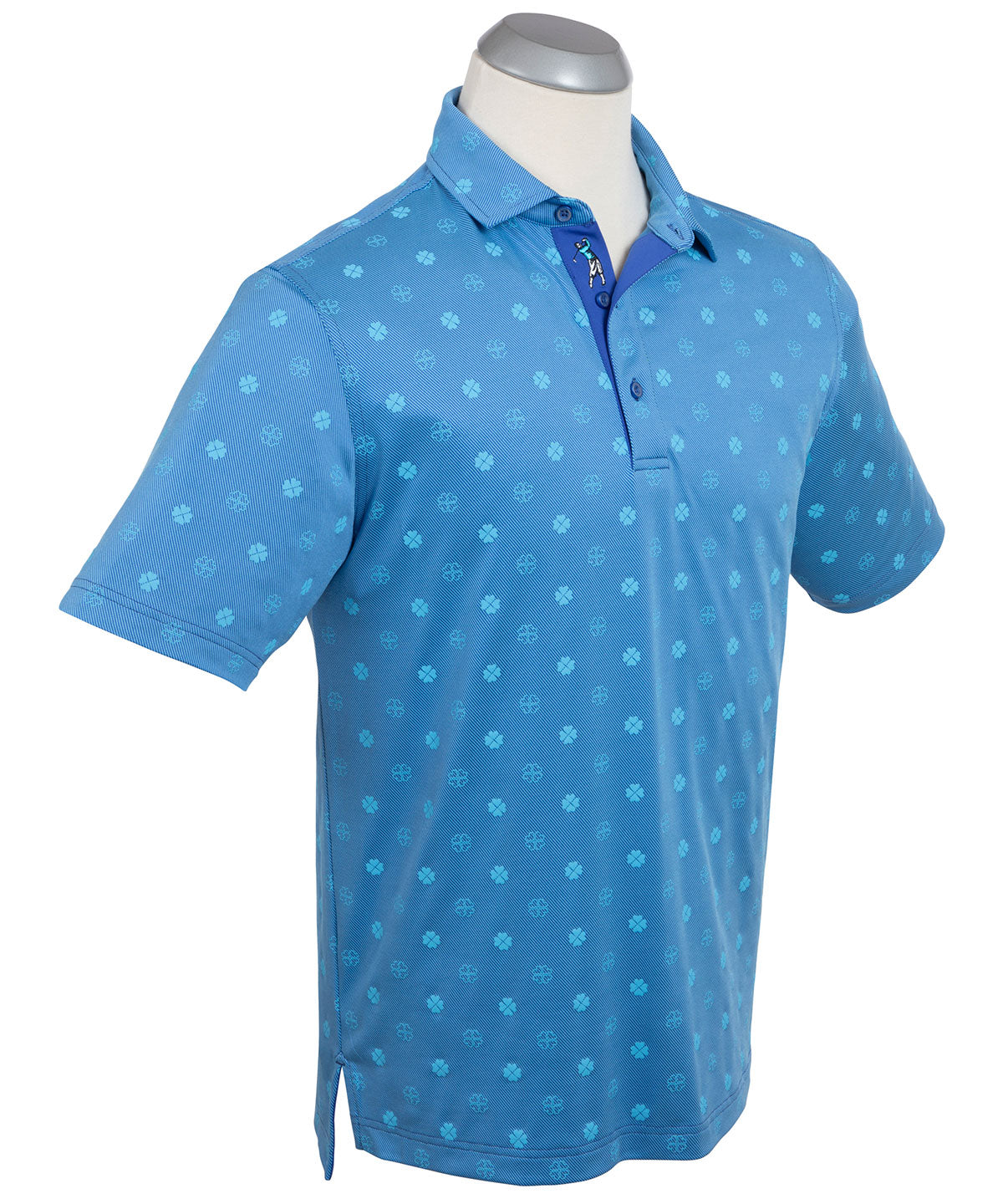 Performance Jersey Twill Clover Print Polo