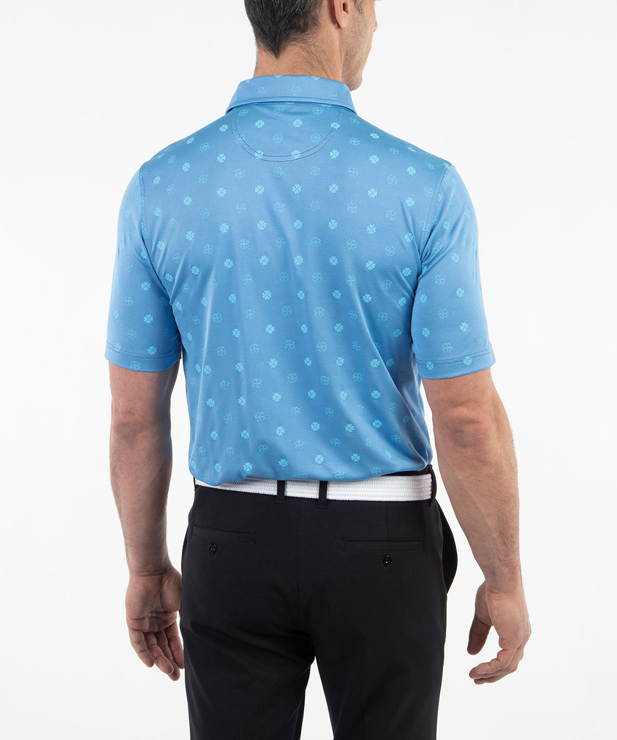 Performance Jersey Twill Clover Print Polo