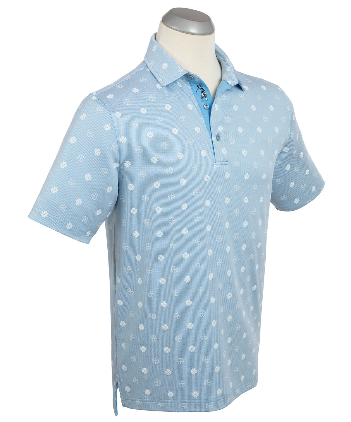 Performance Jersey Twill Clover Print Polo