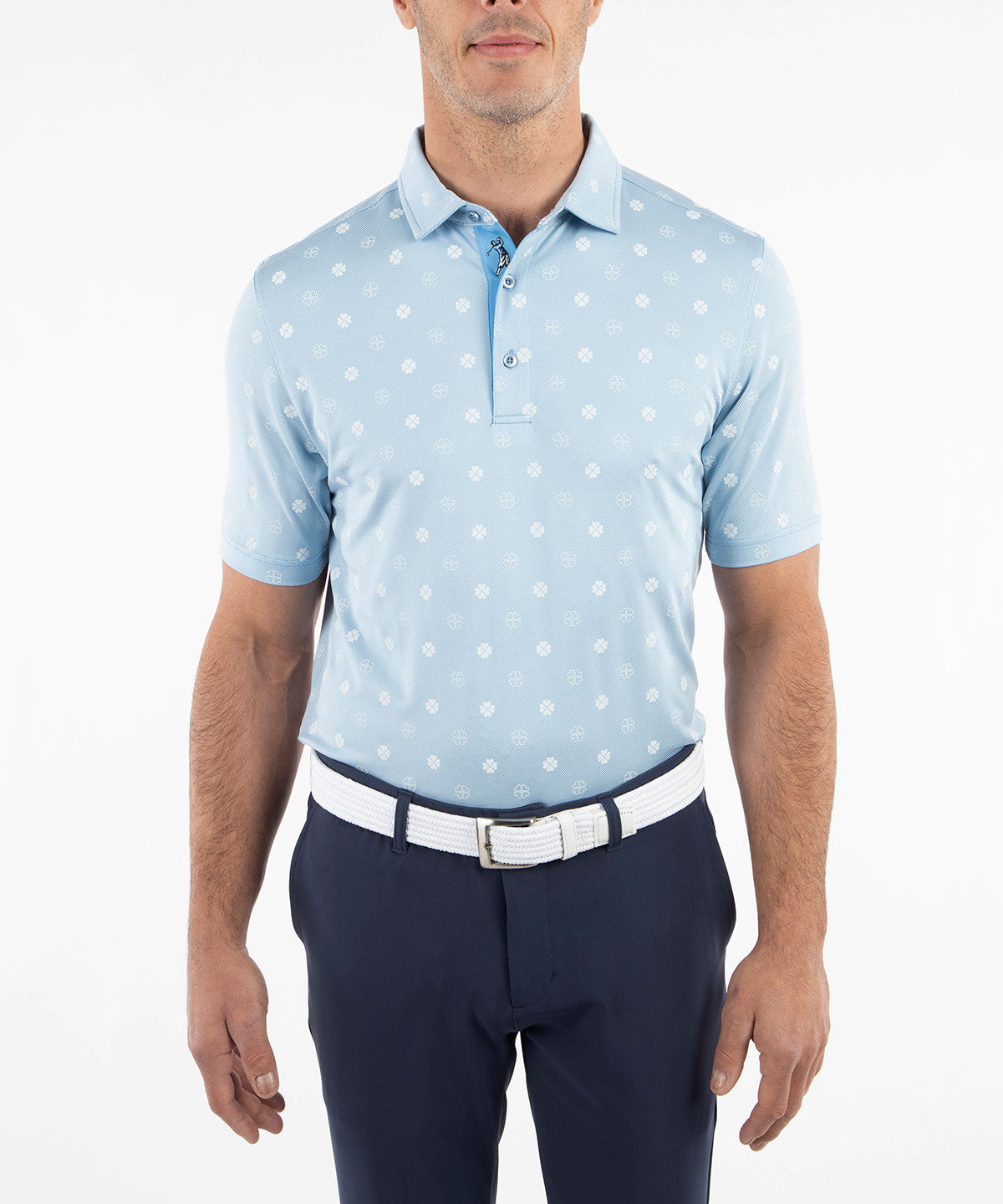 Performance Jersey Twill Clover Print Polo