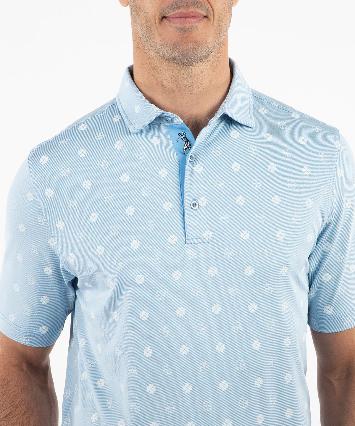 Performance Jersey Twill Clover Print Polo