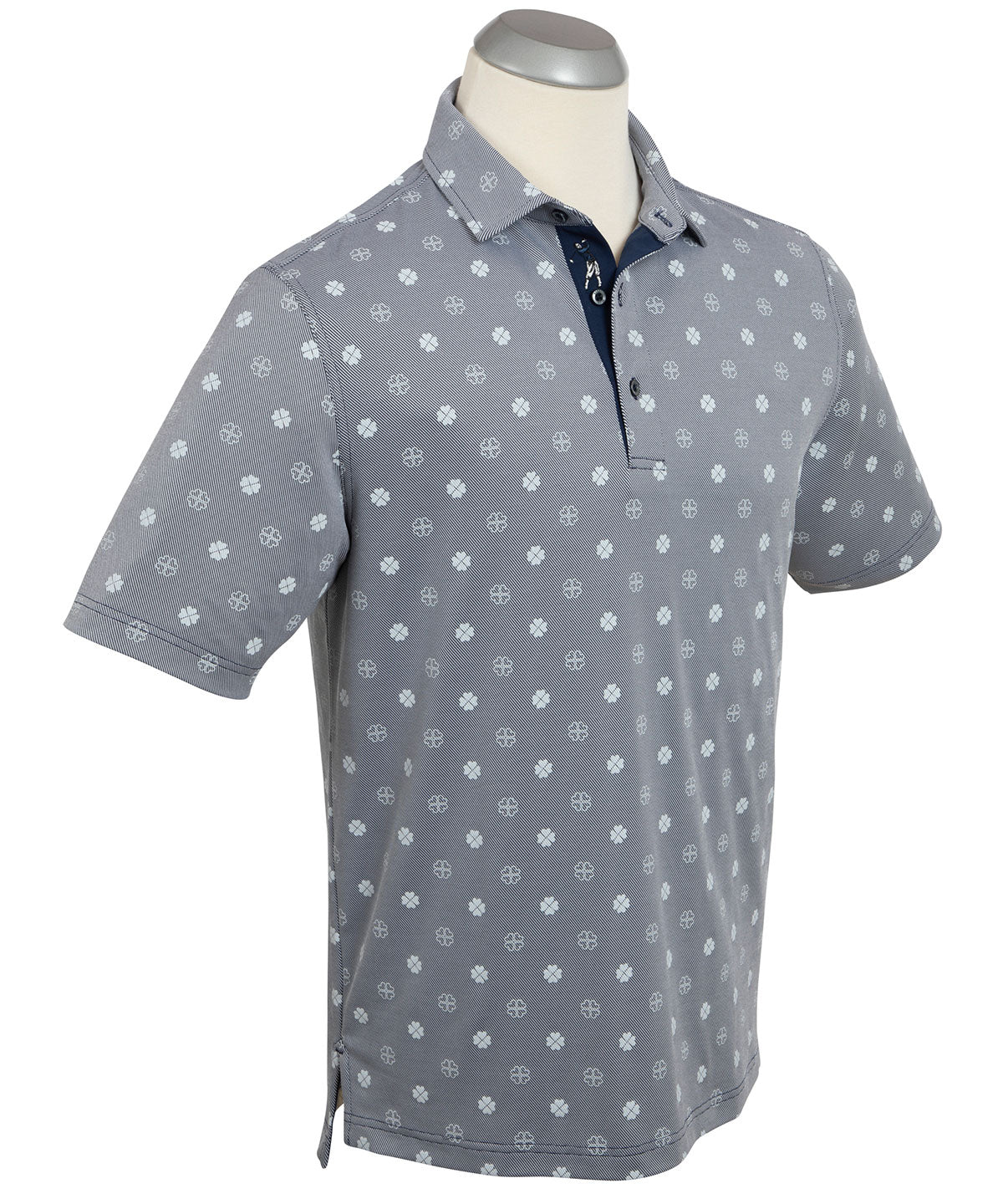 Performance Jersey Twill Clover Print Polo