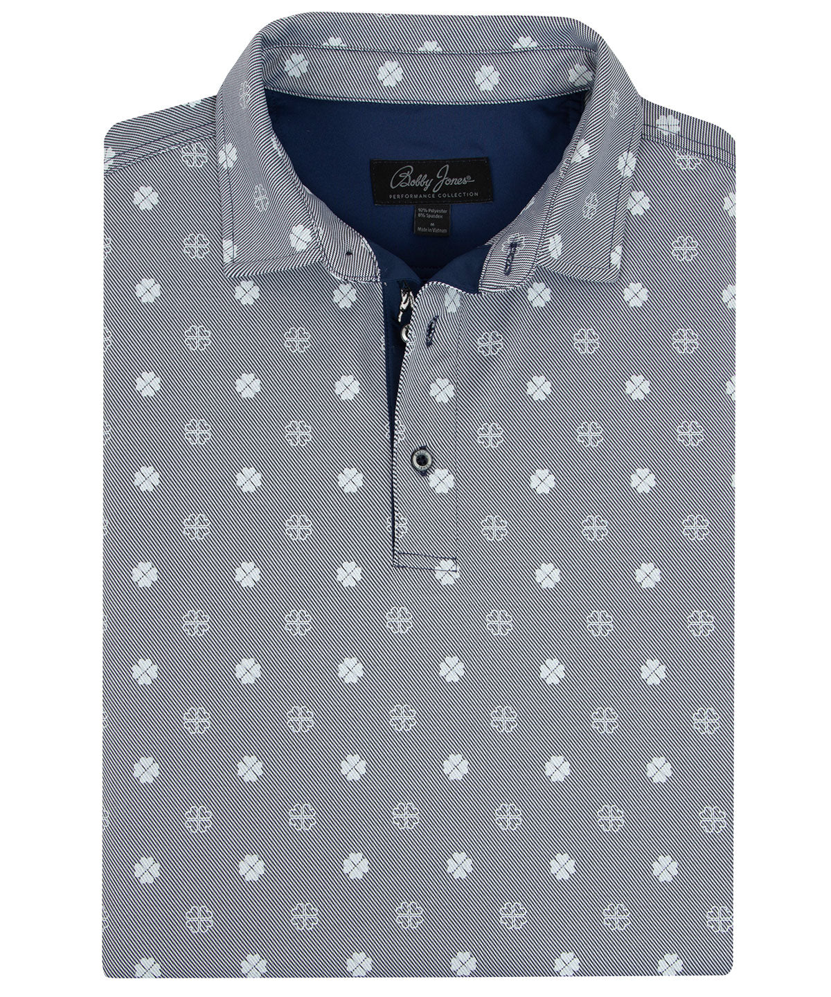 Performance Jersey Twill Clover Print Polo