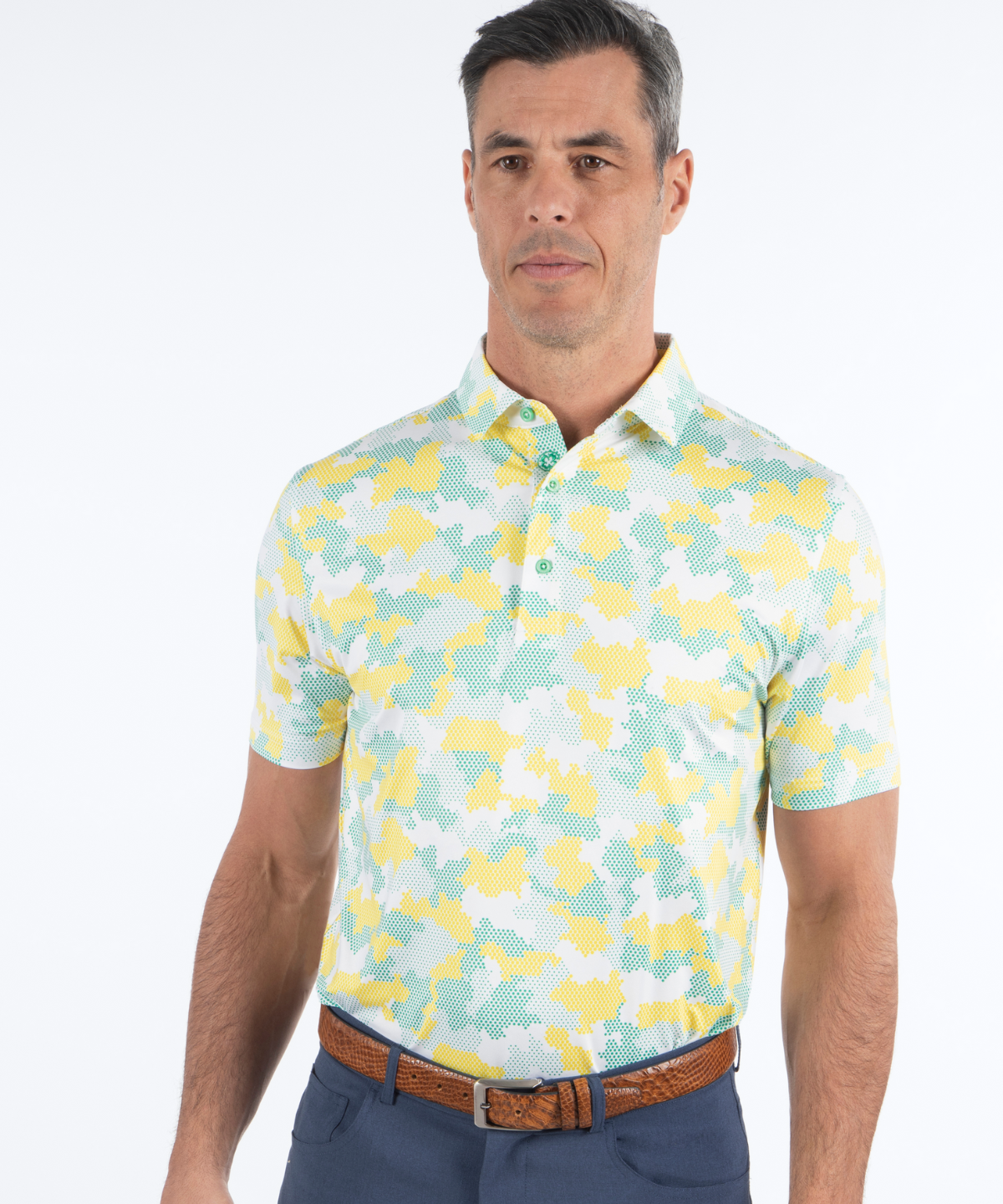 Performance Jersey Armed Forces Camo Print Polo