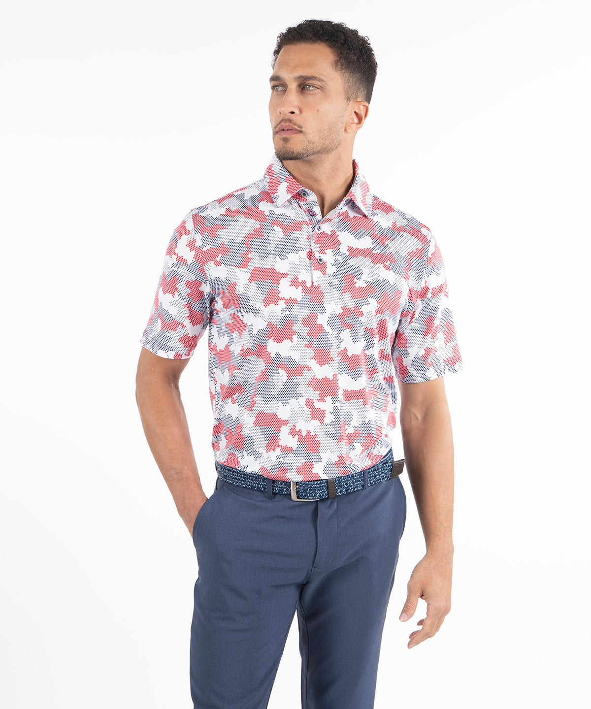 Performance Jersey Armed Forces Camo Print Polo
