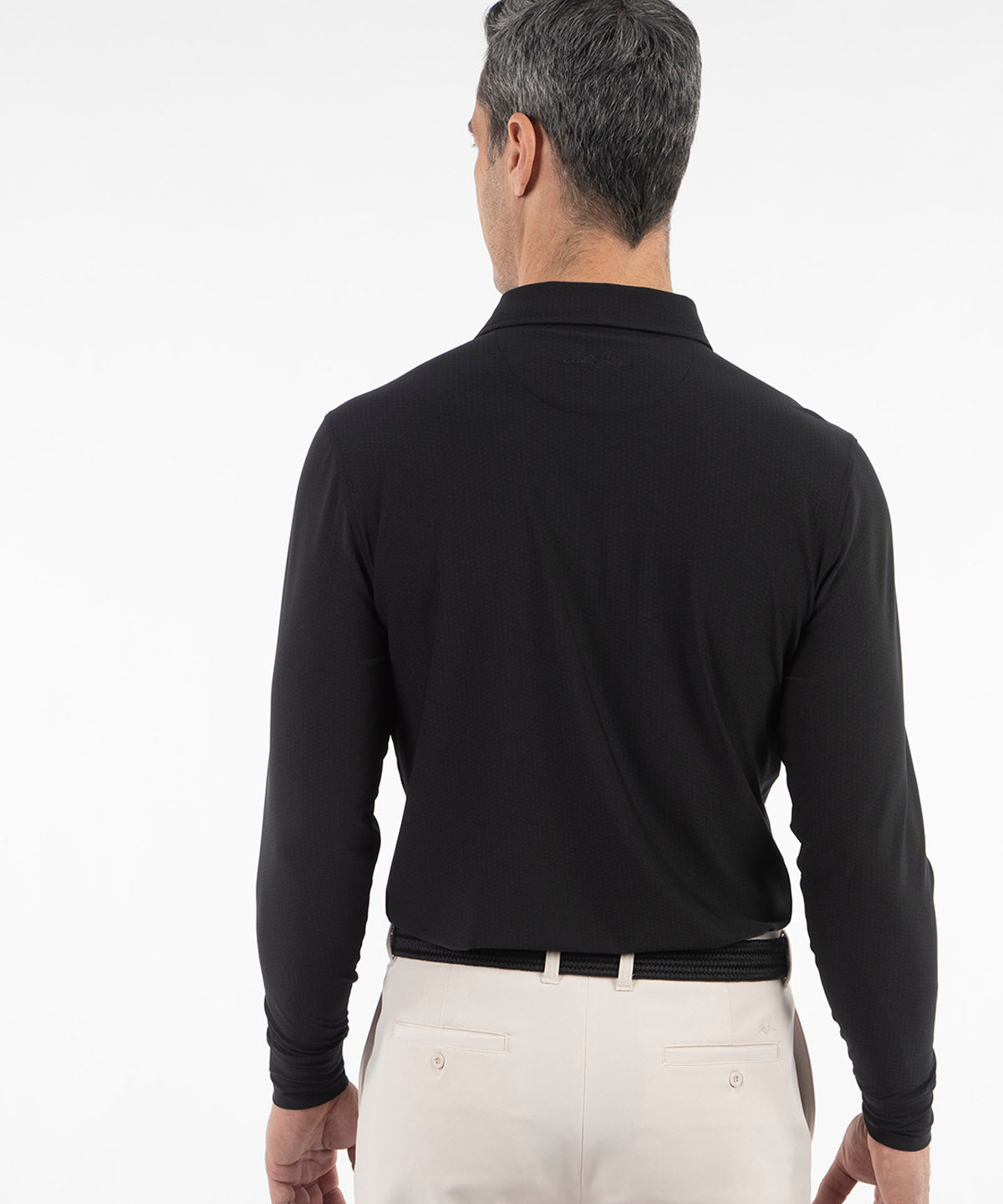 Performance Jersey Balata Print Long-Sleeve Polo