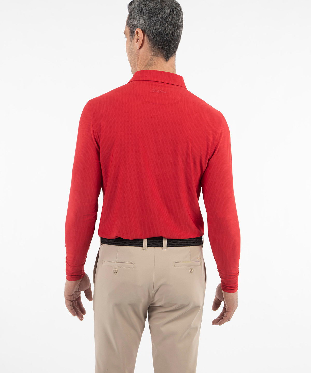 Performance Jersey Balata Print Long-Sleeve Polo