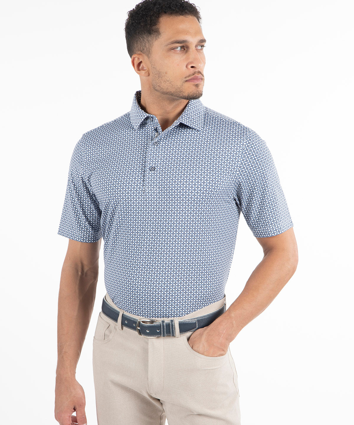 Performance Clover Gingham Print Polo