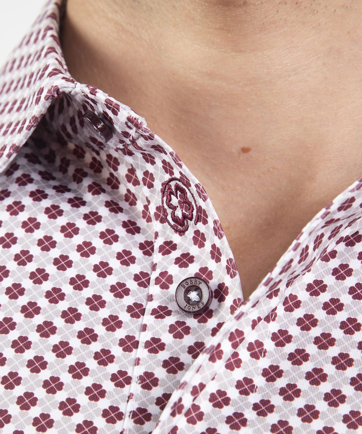 Performance Clover Gingham Print Short-Sleeve Polo