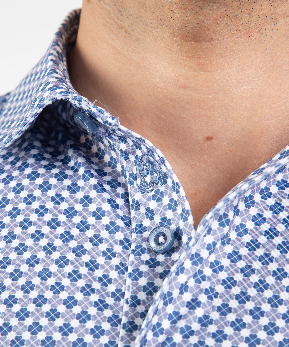 Performance Clover Gingham Print Short-Sleeve Polo