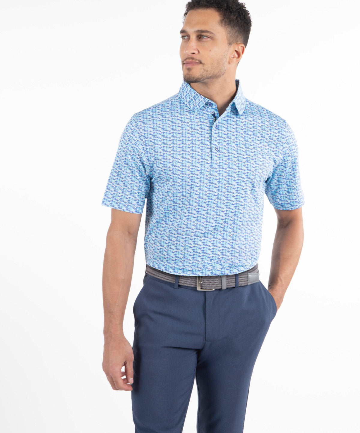 Performance Shark Print Polo