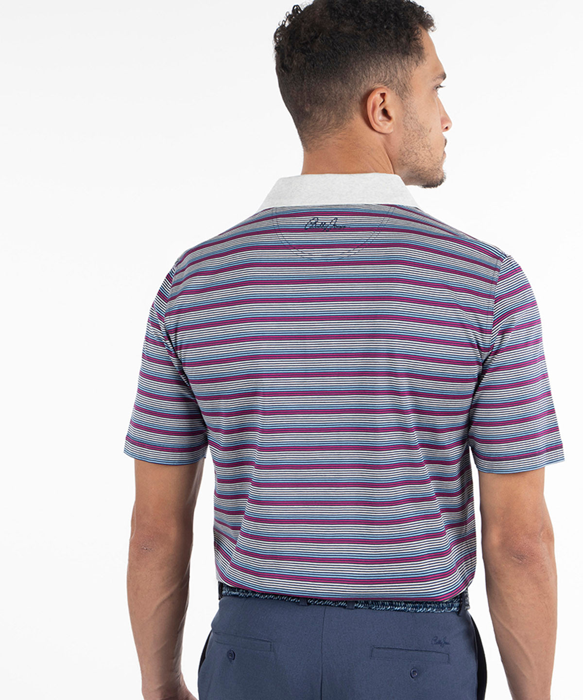 Signature Linwood Multi Stripe Mercerized Cotton Polo