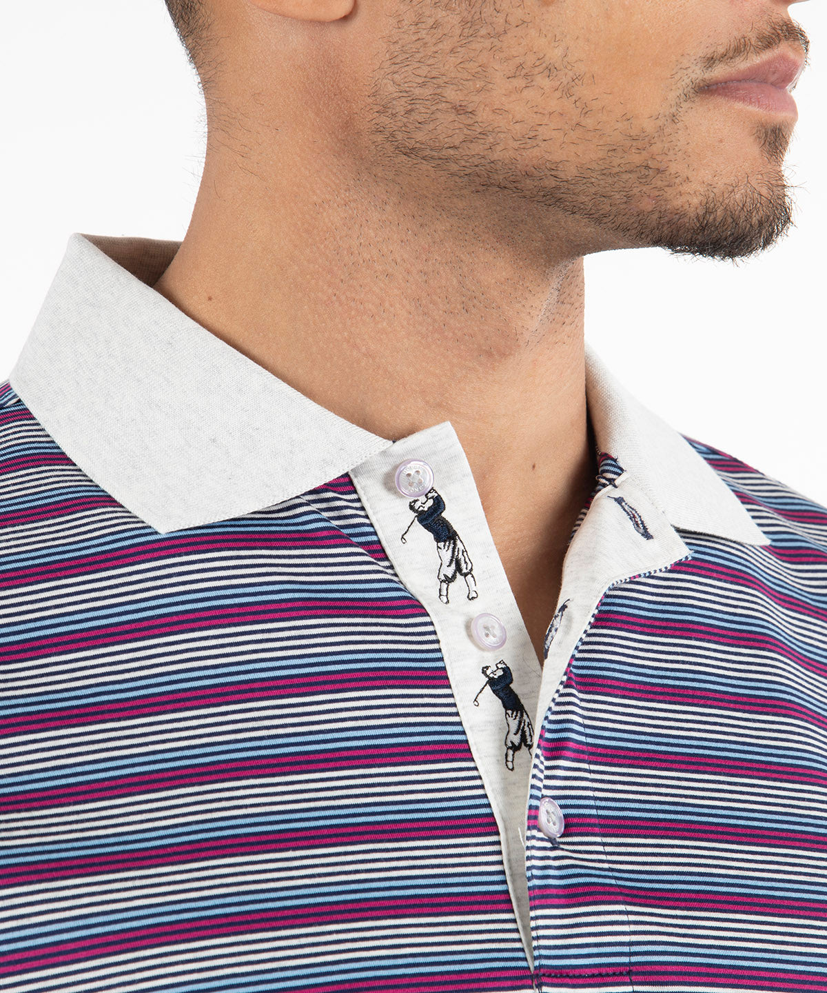 Signature Linwood Multi Stripe Mercerized Cotton Polo