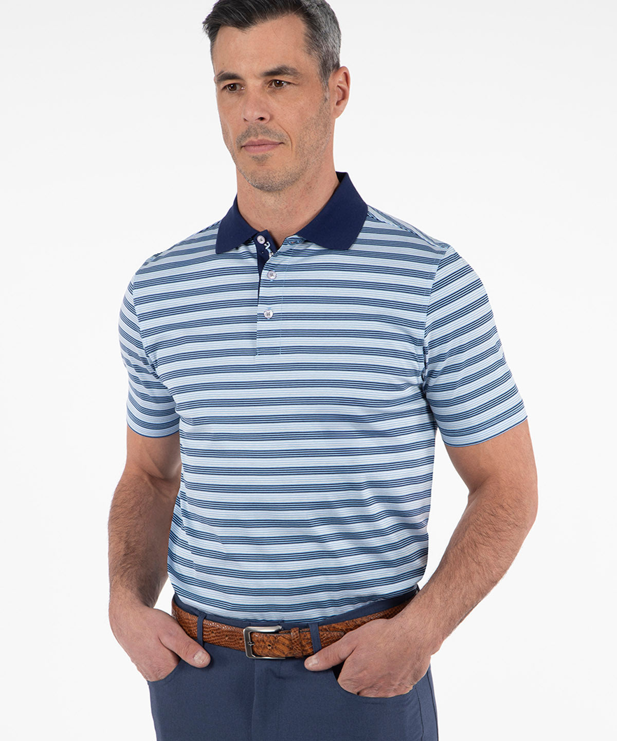 Signature Linwood Multi Stripe Mercerized Cotton Polo