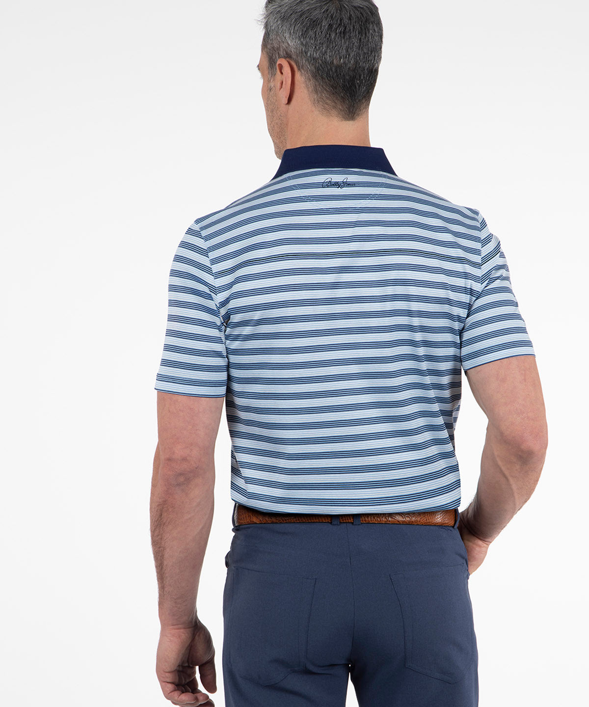 Signature Linwood Multi Stripe Mercerized Cotton Polo