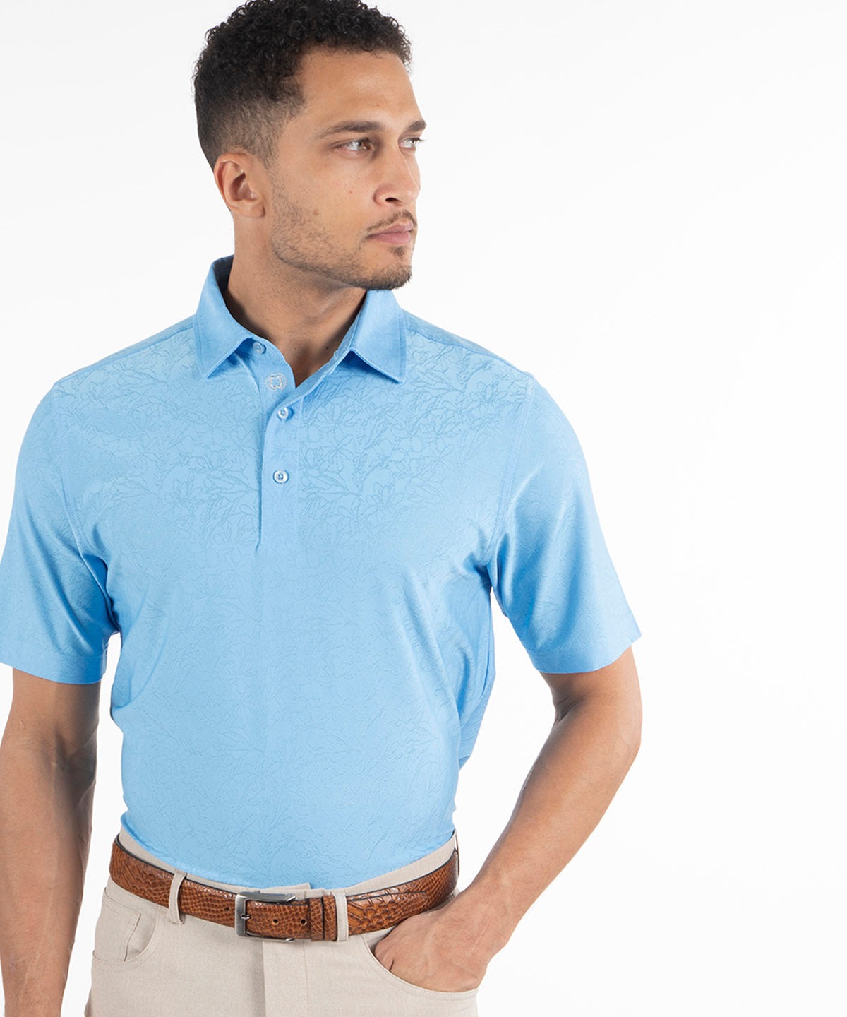 Performance Magnolia Jacquard Polo