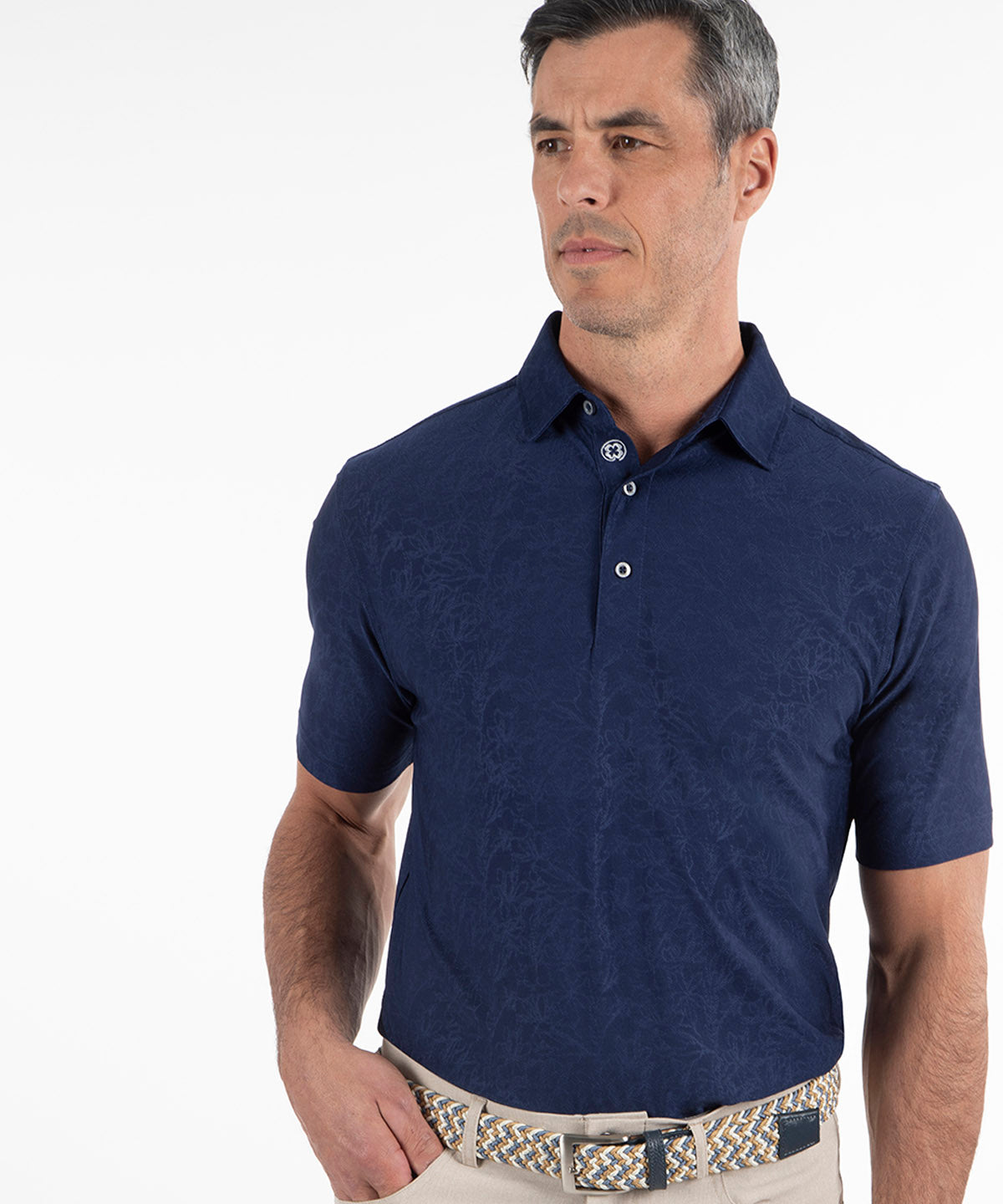 Performance Magnolia Jacquard Polo