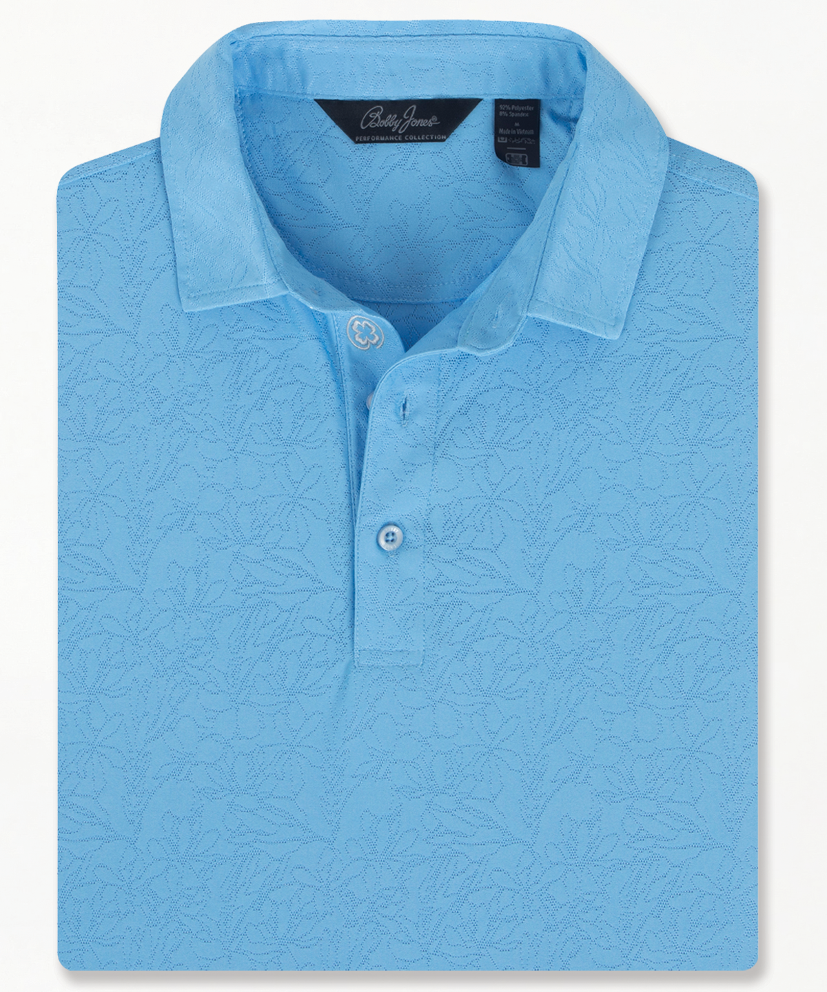 Performance Jacquard Magnolia Print Short-Sleeve Polo