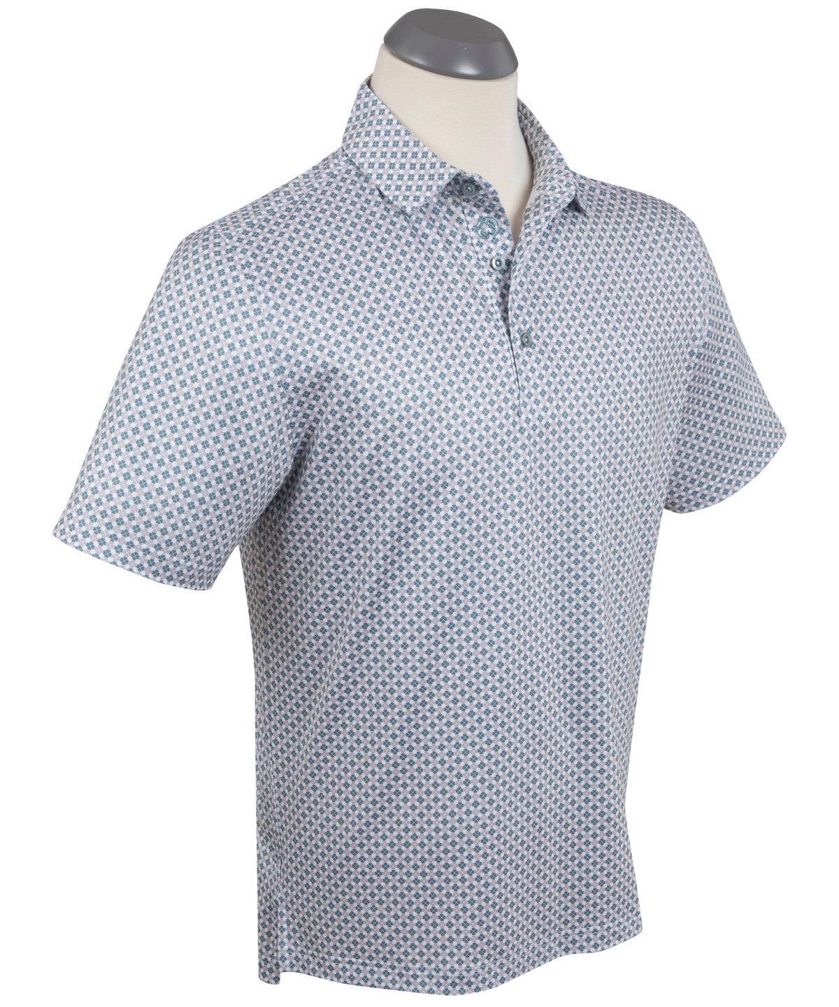 Performance Clover Gingham Print Short-Sleeve Polo