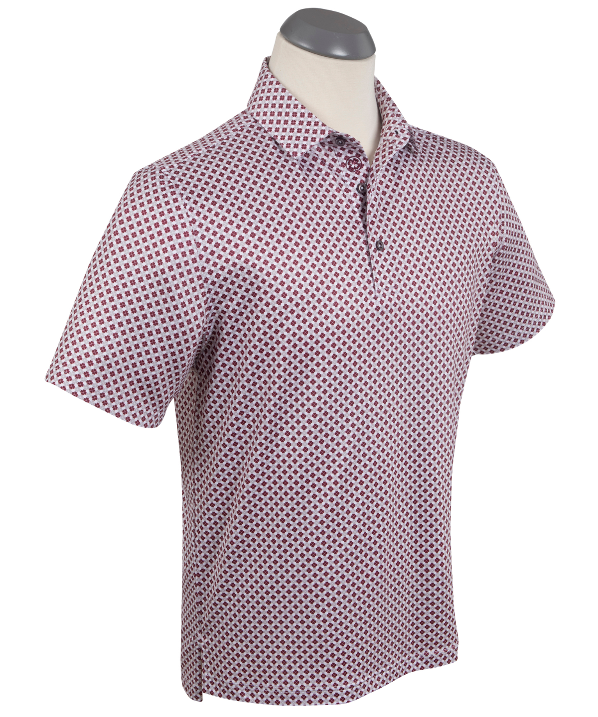 Performance Clover Gingham Print Short-Sleeve Polo