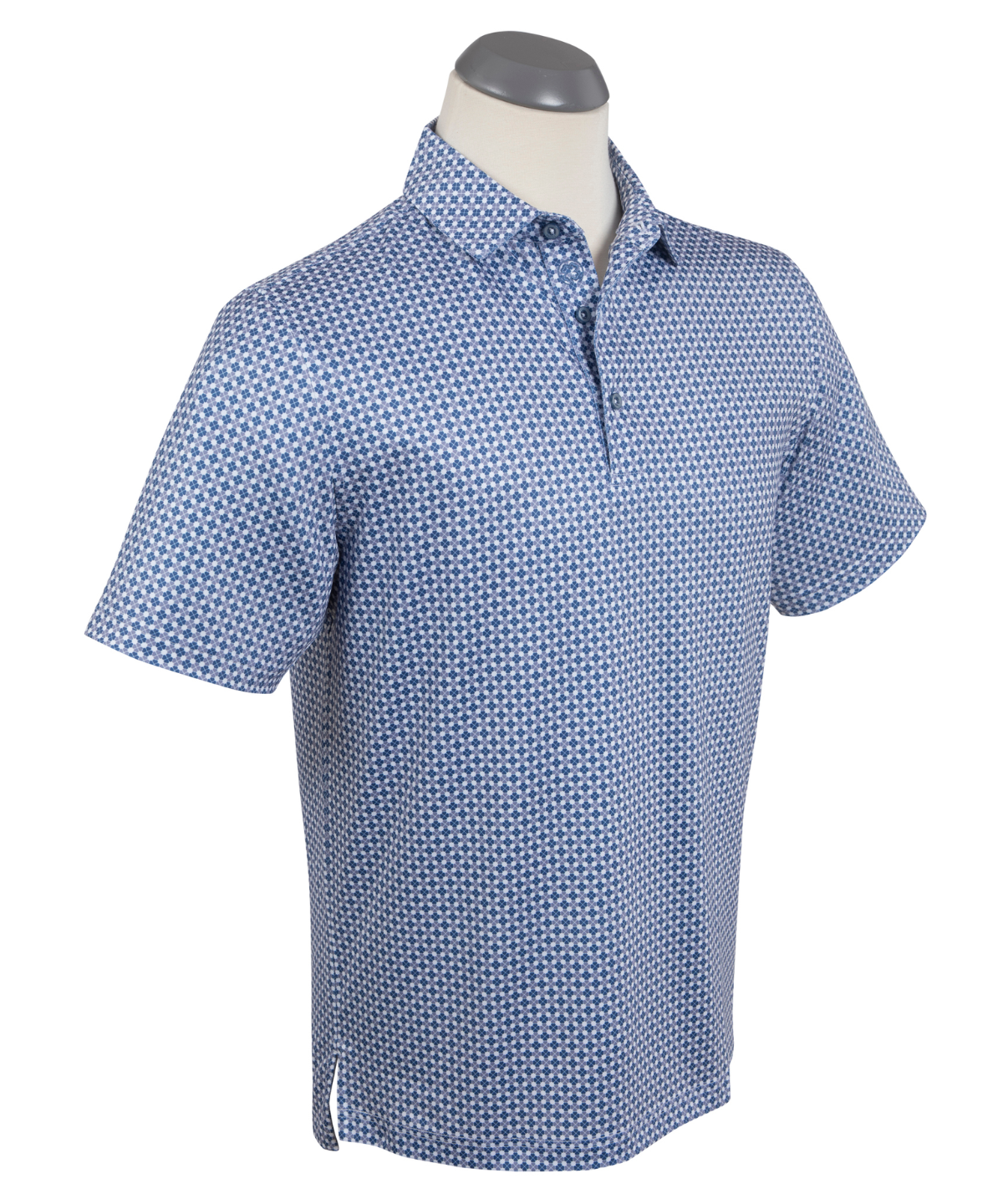 Performance Clover Gingham Print Short-Sleeve Polo