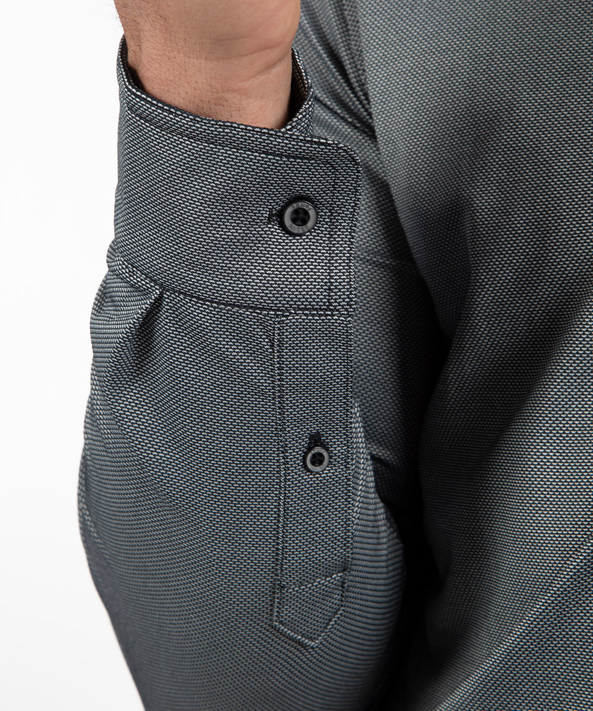 Performance Jacquard Dash Long-Sleeve Button-Down Sport Shirt