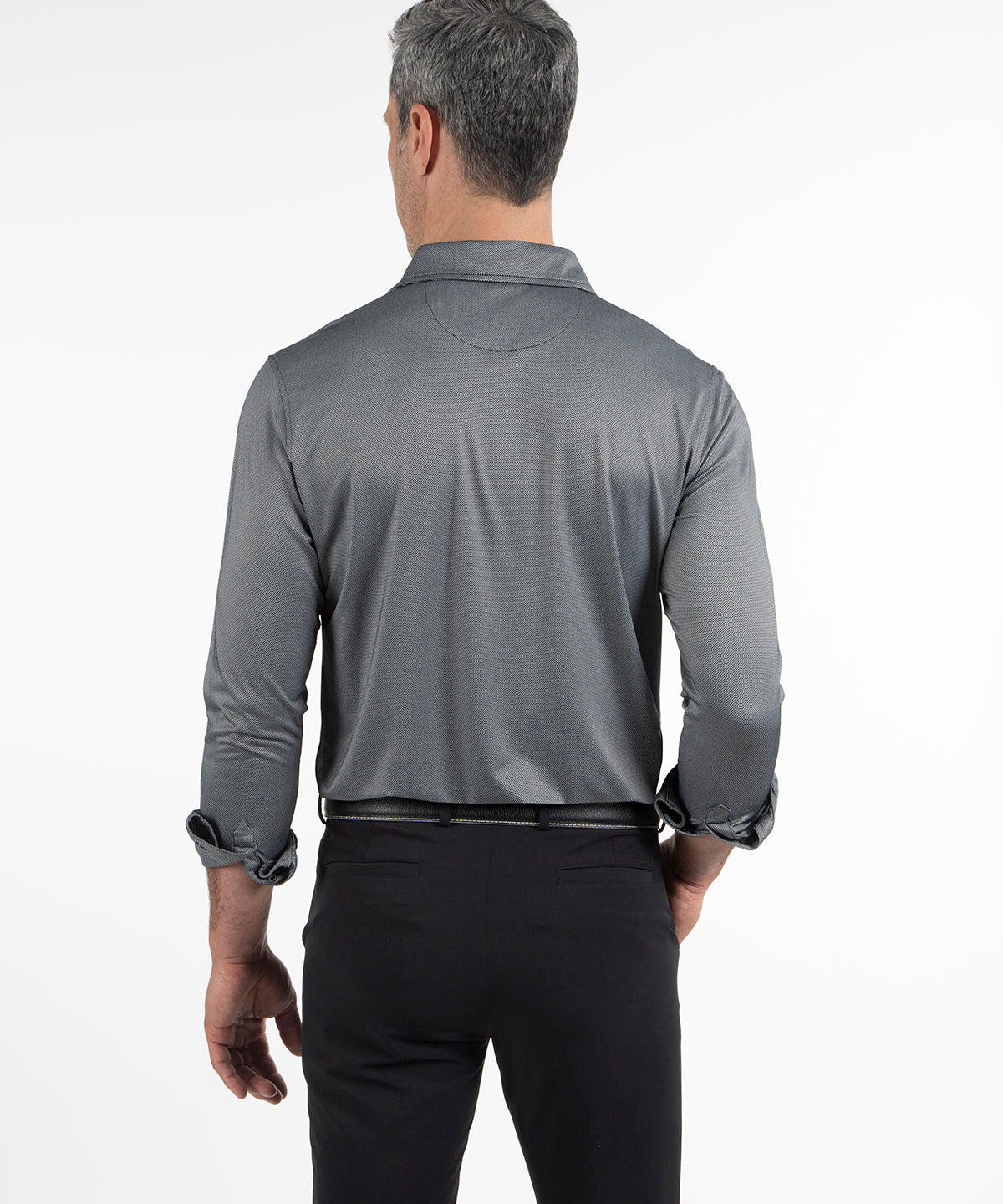 Performance Jacquard Dash Long-Sleeve Button-Down Sport Shirt