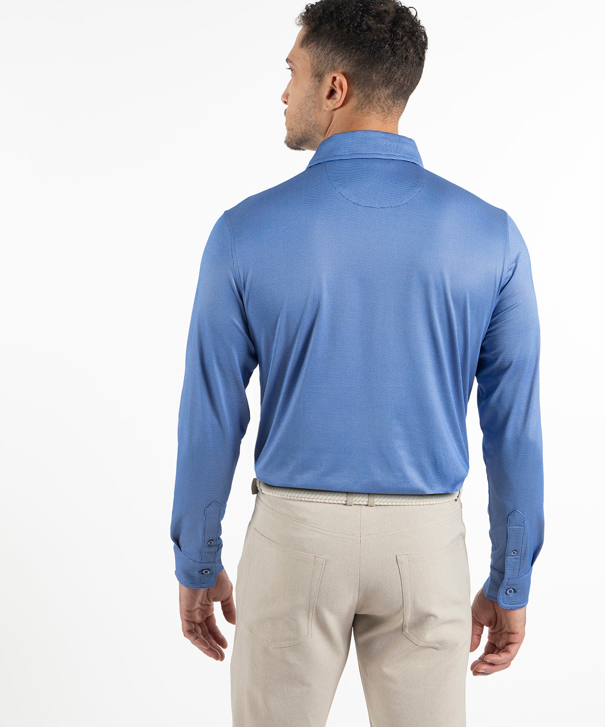 Performance Jacquard Dash Long-Sleeve Button-Down Sport Shirt