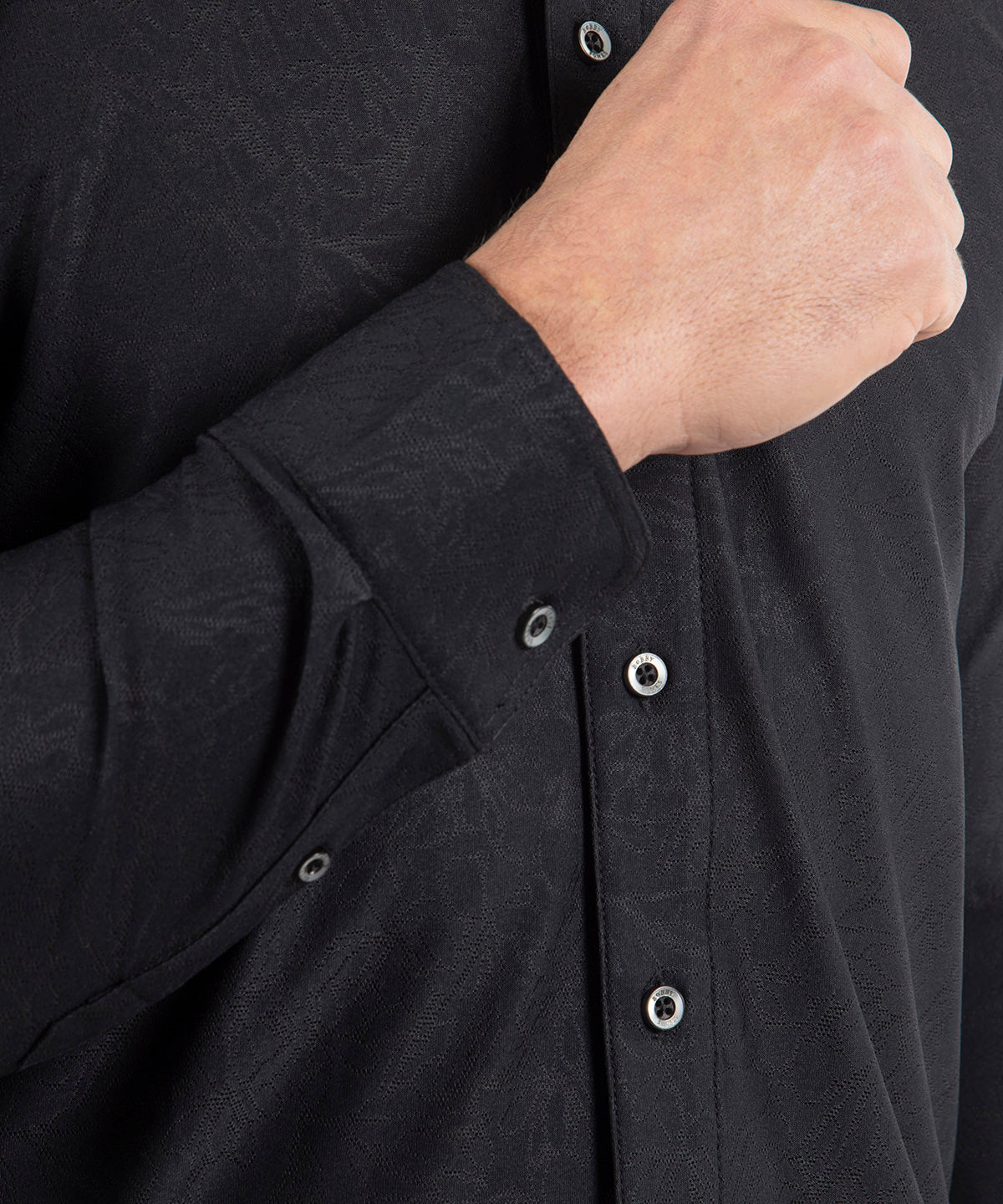 Performance Magnolia Jacquard Long-Sleeve Button-Down Sport Shirt