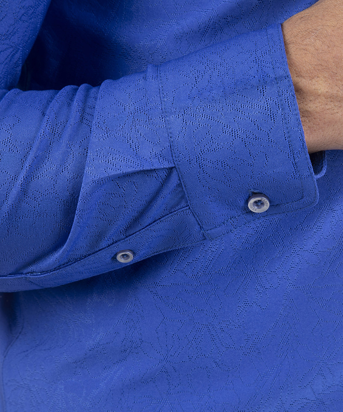Performance Magnolia Jacquard Long-Sleeve Button-Down Sport Shirt