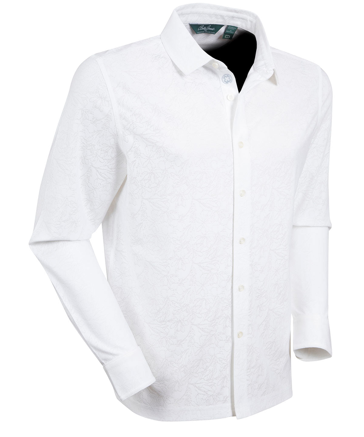 Performance Magnolia Jacquard Long-Sleeve Button-Down Sport Shirt